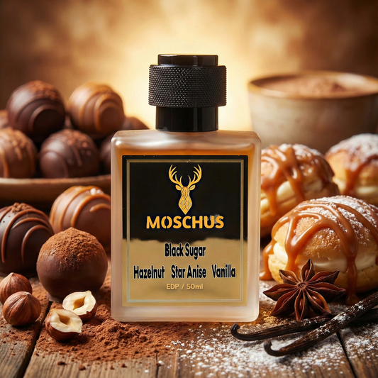 Black Sugar Eau de Parfum – Sweet Gourmand Chocolate Perfume | Unisex Long-Lasting Dessert Scent by MOSCHUS