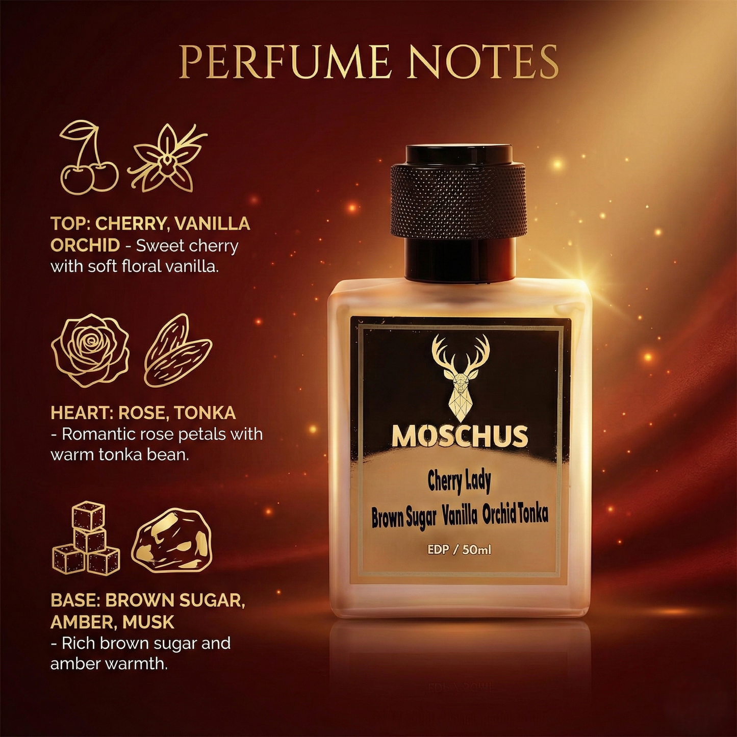 Cherry Lady Eau de Parfum – Sweet Cherry Vanilla Perfume for Women | Long-Lasting Signature Scent by MOSCHUS