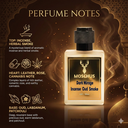 Dark Mirage Eau de Parfum – Smoky Oud Amber Perfume | Unisex Long-Lasting Luxury Fragrance by MOSCHUS