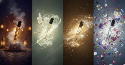 Moschus Luxury Perfume Gift Set 4×10ml – Sabya, Arabian Star, Star Dust & Storm Of Flower | Unisex Long-Lasting EDP Collection