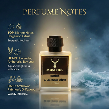 MOSCHUS Ocean Storm Eau de Parfum – Fresh Aquatic Woody Perfume for Men | Long-Lasting Everyday Fragrance