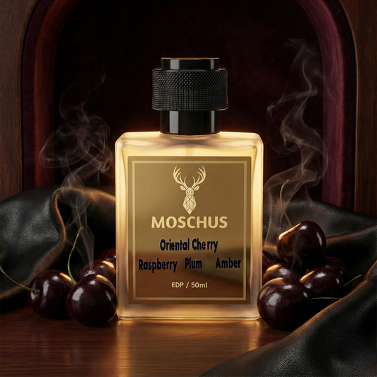 Oriental Cherry Eau de Parfum – Cherry Leather Amber Perfume | Unisex Long-Lasting Luxury Scent by MOSCHUS