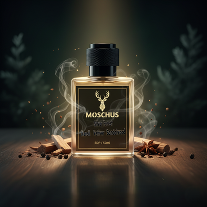 MOSCHUS Silver Forest Eau de Parfum - Woody Aromatic Luxury Perfume for Men