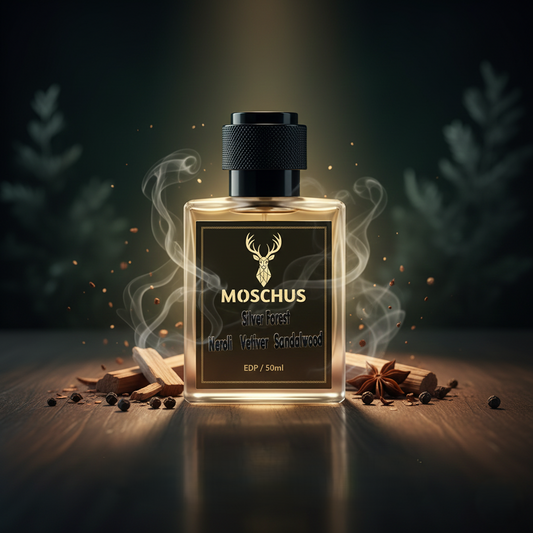 MOSCHUS Silver Forest Eau de Parfum - Woody Aromatic Luxury Perfume for Men