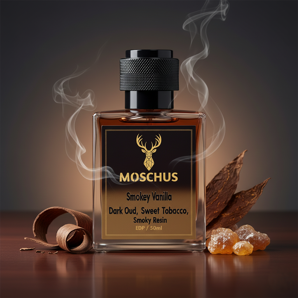 MOSCHUS Smokey Vanilla Eau de Parfum – Smoky Amber Vanilla Perfume for Men & Women Unisex
