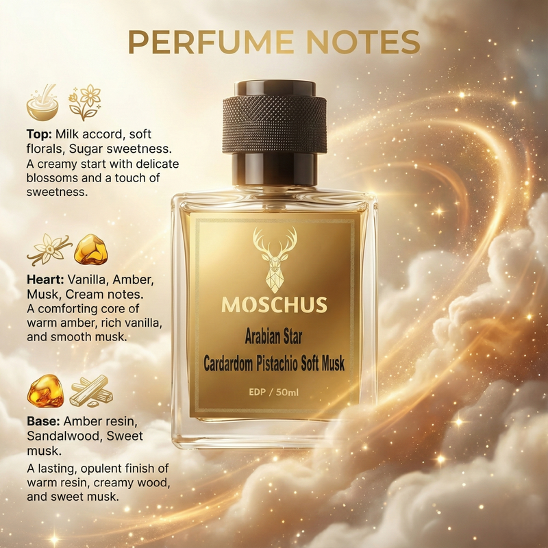 Arabian Star Eau de Parfum – Creamy Sweet Oriental Perfume | Unisex Long-Lasting Luxury Scent by MOSCHUS